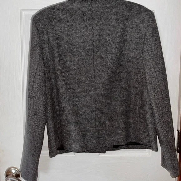 Land’s End Gray Wool Blend Lined Women's Blazer Jacket size 14 - Picture 4 of 6